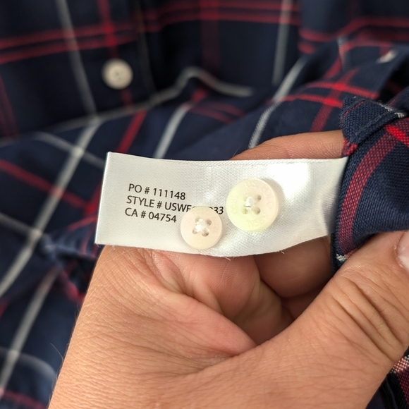 U.S. Polo Assn. Navy Plaid Long Sleeve Shirt Dress In Size Medium - Picture 7 of 8